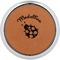 Nature Inspired Cognac Leatherette Round Coasters w/ Silver Edge - Single