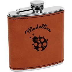 Nature Inspired Leatherette Wrapped Stainless Steel Flask (Personalized)