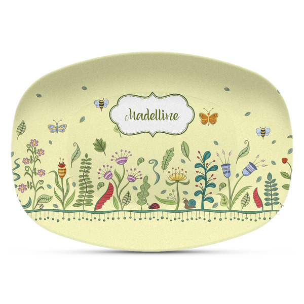 Custom Nature Inspired Plastic Platter - Microwave & Oven Safe Composite Polymer (Personalized)