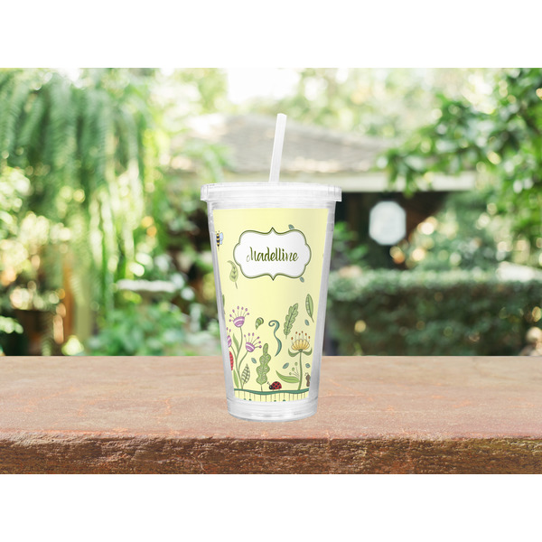 Nature Inspired Double Wall Tumbler with Straw Lifestyle