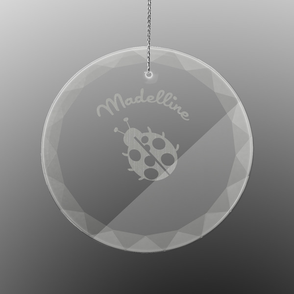Custom Nature Inspired Engraved Glass Ornament - Round (Personalized)