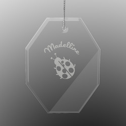 Nature Inspired Engraved Glass Ornament - Octagon (Personalized)