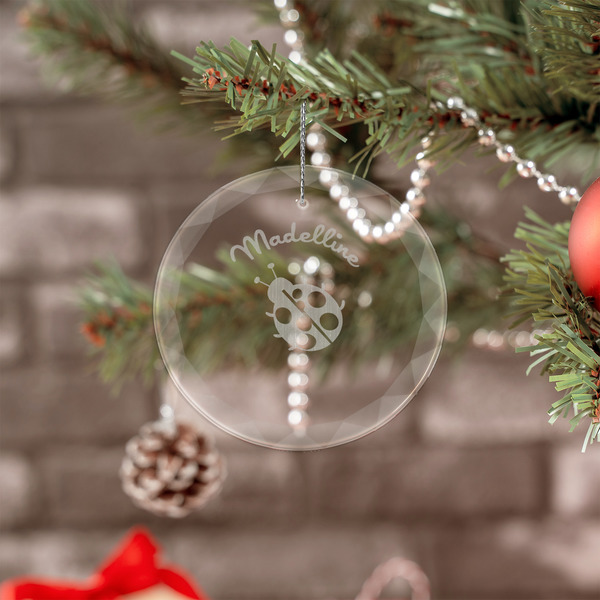 Nature Inspired Engraved Glass Ornaments - Round (Lifestyle)