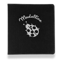 Nature Inspired Leather Binder - 1" - Black (Personalized)
