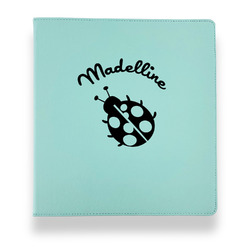 Nature Inspired Leather Binder - 1" - Teal (Personalized)