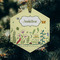 Nature Inspired Frosted Glass Ornament - Hexagon (Lifestyle)