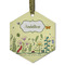 Nature Inspired Frosted Glass Ornament - Hexagon