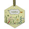 Nature Inspired Flat Glass Ornament - Hexagon w/ Name or Text