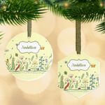 Nature Inspired Flat Glass Ornament w/ Name or Text