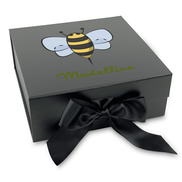 Custom Nature Inspired Gift Box with Magnetic Lid - Black (Personalized)