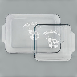 Nature Inspired Set of Glass Baking & Cake Dish - 13in x 9in & 8in x 8in (Personalized)