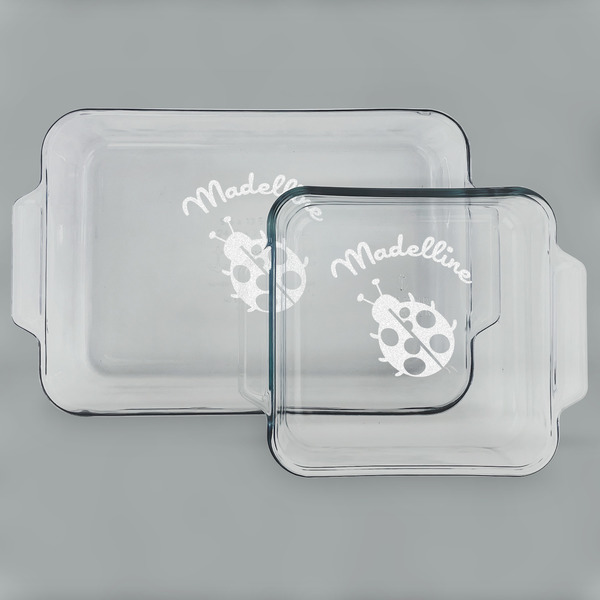 Custom Nature Inspired Set of Glass Baking & Cake Dish - 13in x 9in & 8in x 8in (Personalized)