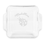 Nature Inspired Glass Cake Dish with Truefit Lid - 8in x 8in (Personalized)