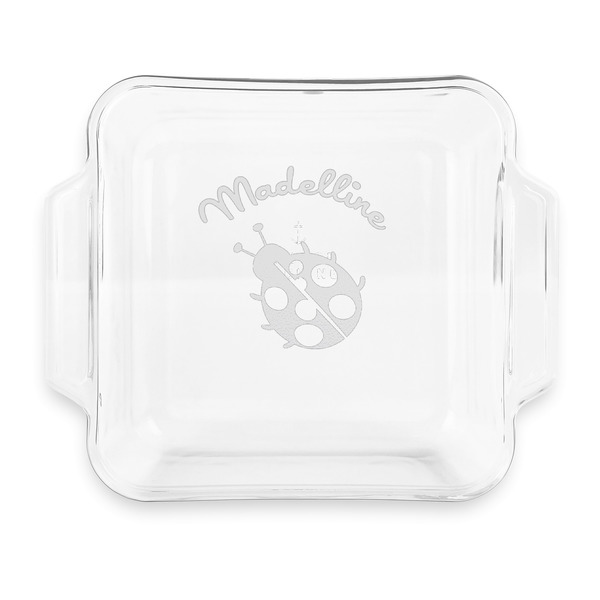 Custom Nature Inspired Glass Cake Dish with Truefit Lid - 8in x 8in (Personalized)
