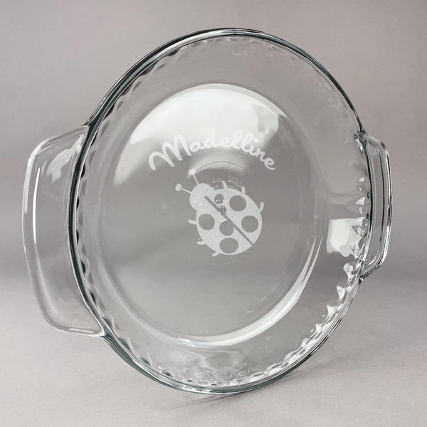 Custom Nature Inspired Glass Pie Dish - 9.5in Round (Personalized)