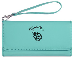 Nature Inspired Ladies Leatherette Wallet - Laser Engraved- Teal (Personalized)