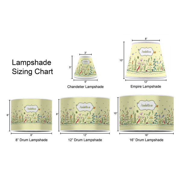 Nature Inspired Lampshade Sizing Chart
