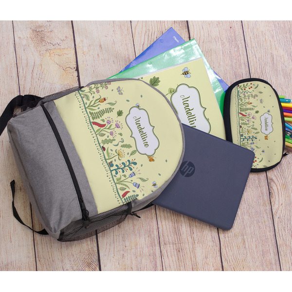 Nature Inspired Large Backpack - Gray - With Stuff