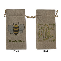 Nature Inspired Large Burlap Gift Bag - Front & Back (Personalized)