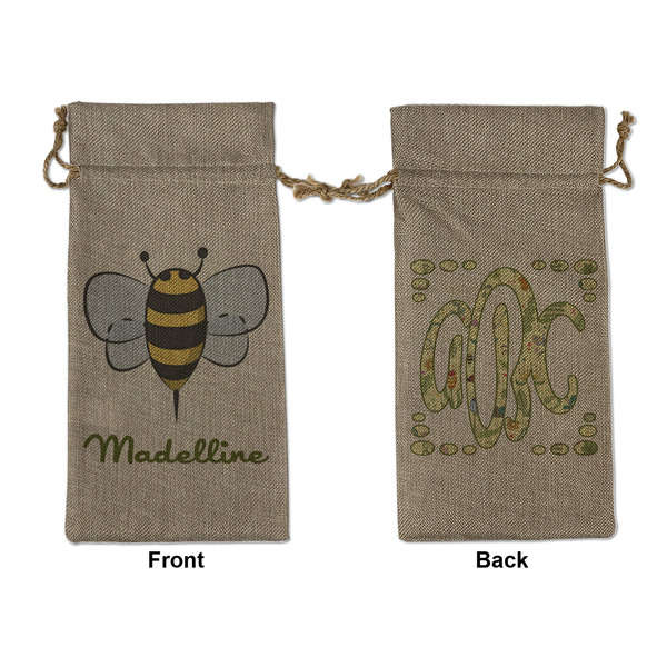 Custom Nature Inspired Large Burlap Gift Bag - Front & Back (Personalized)