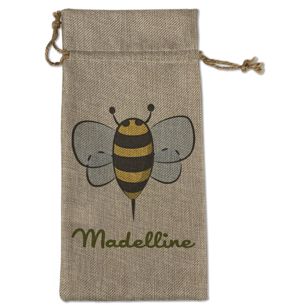 Custom Nature Inspired Large Burlap Gift Bag - Front (Personalized)