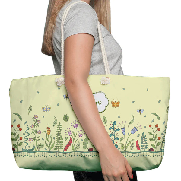 Nature Inspired Large Rope Tote Bag - In Context View