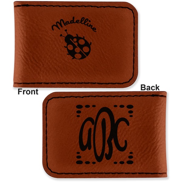 Nature Inspired Leatherette Magnetic Money Clip - Front and Back