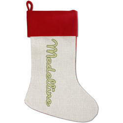 Nature Inspired Red Linen Stocking (Personalized)