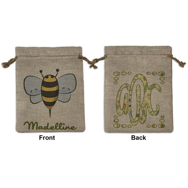 Custom Nature Inspired Medium Burlap Gift Bag - Front & Back (Personalized)