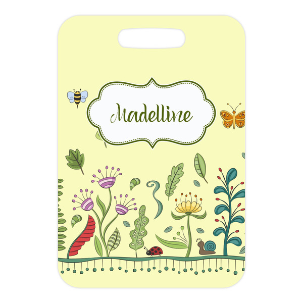 Nature Inspired Metal Luggage Tag - Front Without Strap
