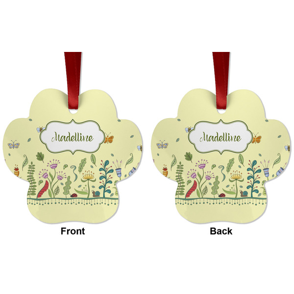 Nature Inspired Metal Paw Ornament - Front and Back