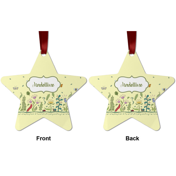 Nature Inspired Metal Star Ornament - Front and Back