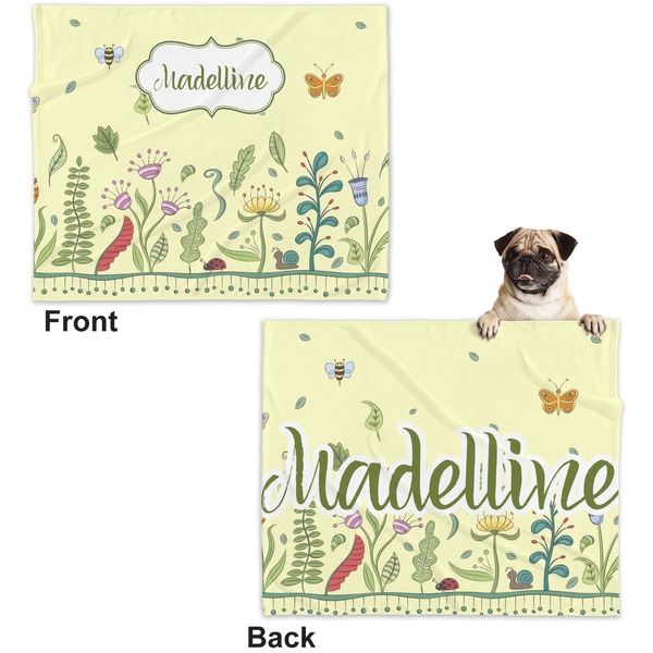 Nature & Flowers Microfleece Dog Blanket - Large- Front & Back