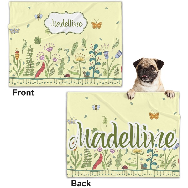 Nature & Flowers Microfleece Dog Blanket - Regular - Front & Back
