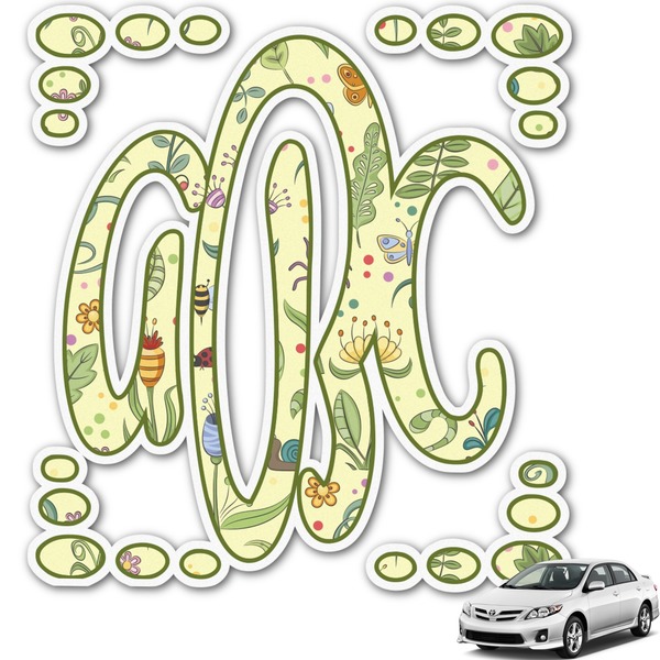 Custom Nature Inspired Monogram Car Decal (Personalized)
