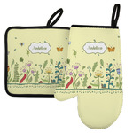 Nature Inspired Left Oven Mitt & Pot Holder Set w/ Name or Text