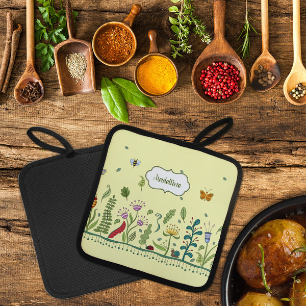 Nature Inspired Neoprene Pot Holder - Set of 2  LIFESTYLE (Flatlay)