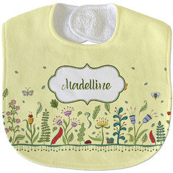 Nature Inspired Velour Baby Bib w/ Name or Text