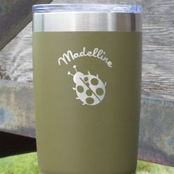 Nature Inspired 20 oz Stainless Steel Tumbler - Olive - Double Sided (Personalized)