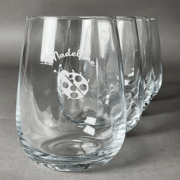 Custom Nature Inspired Stemless Wine Glasses (Set of 4) (Personalized)