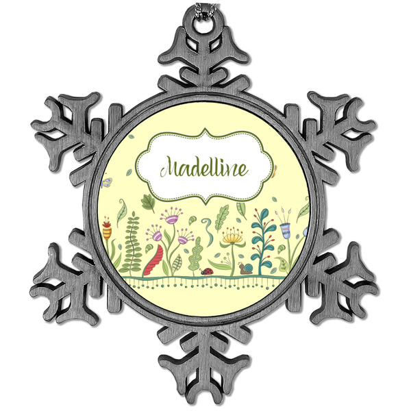 Custom Nature Inspired Vintage Snowflake Ornament (Personalized)