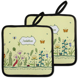 Nature Inspired Pot Holders - Set of 2 w/ Name or Text