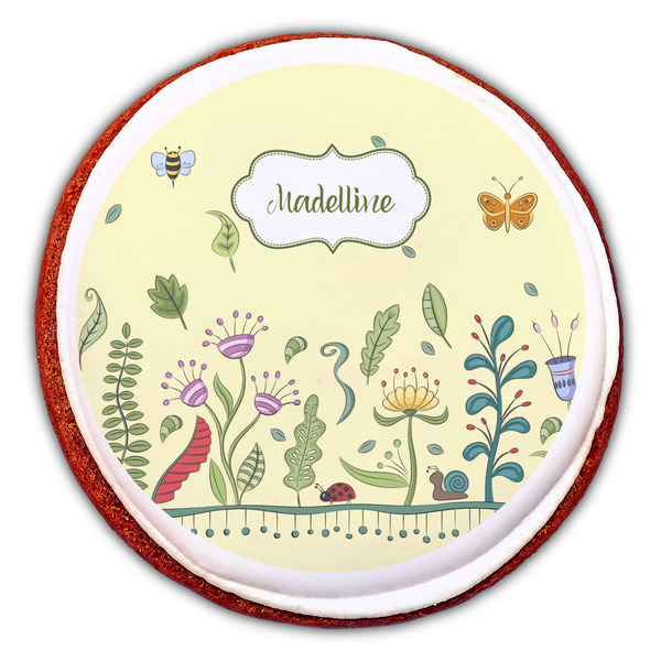 Nature Inspired Printed Icing Circle - Large - On Cookie