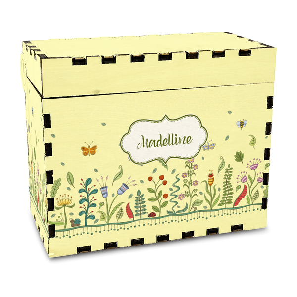 Custom Nature Inspired Wood Recipe Box - Full Color Print (Personalized)