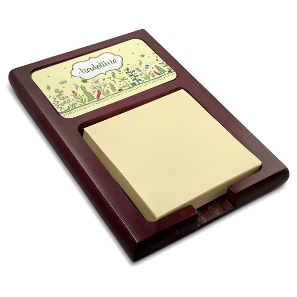 Custom Nature Inspired Red Mahogany Sticky Note Holder (Personalized)