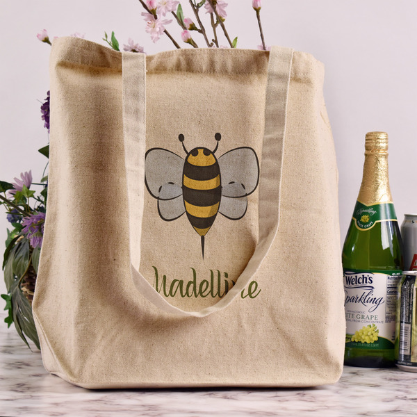 Nature Inspired Reusable Cotton Grocery Bag - In Context