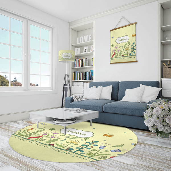 Nature Inspired Round Area Rug - IN CONTEXT