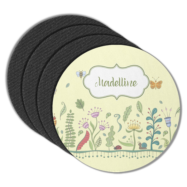 Custom Nature Inspired Round Rubber Backed Coasters - Set of 4 (Personalized)
