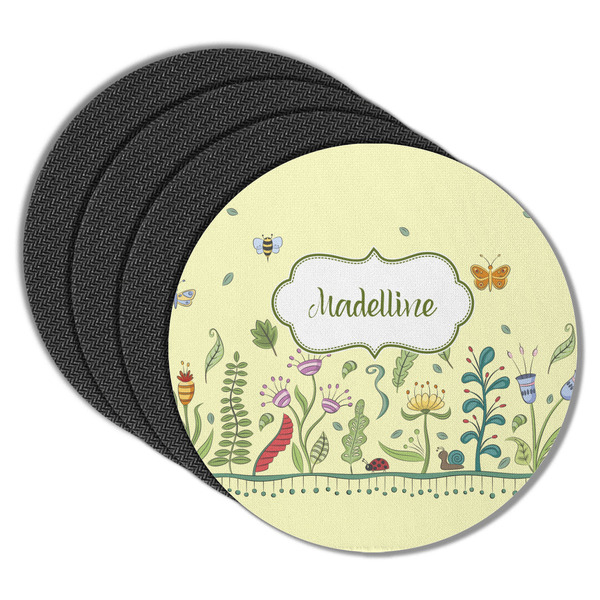 Custom Nature Inspired Round Rubber Backed Coasters - Set of 4 (Personalized)