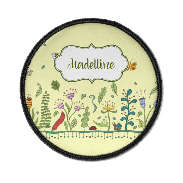 Custom Nature Inspired Iron On Round Patch w/ Name or Text